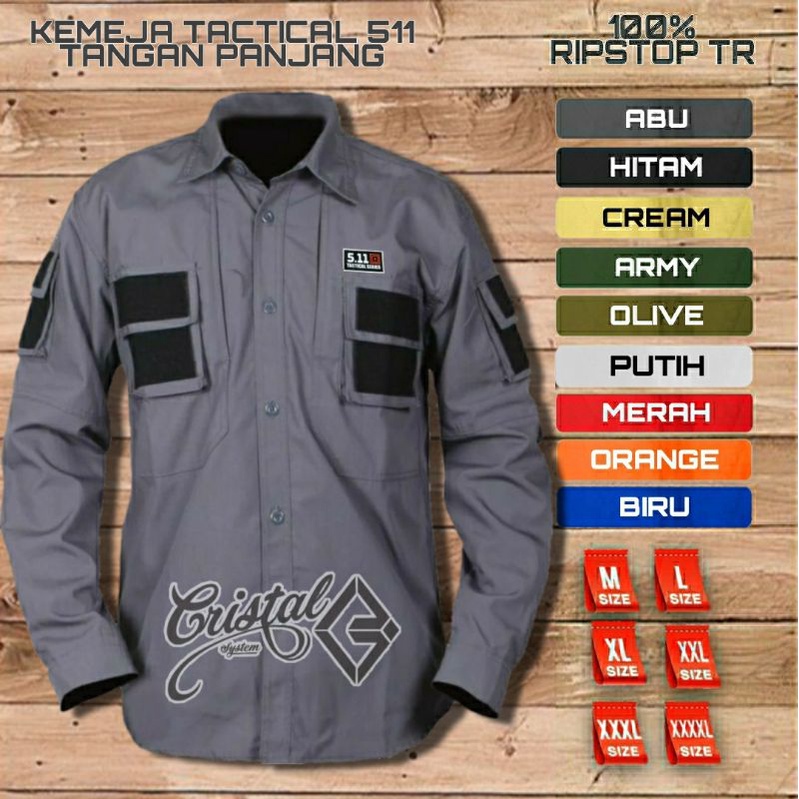 Kemeja tactical 511 tangan panjang