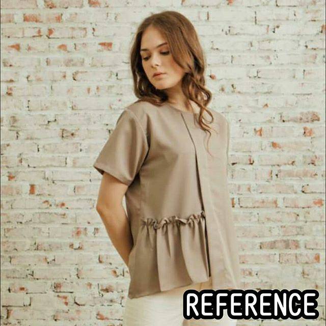 REINA RUFFLE TOP IC 091 - ATASAN WANITA TANGAN PENDEK