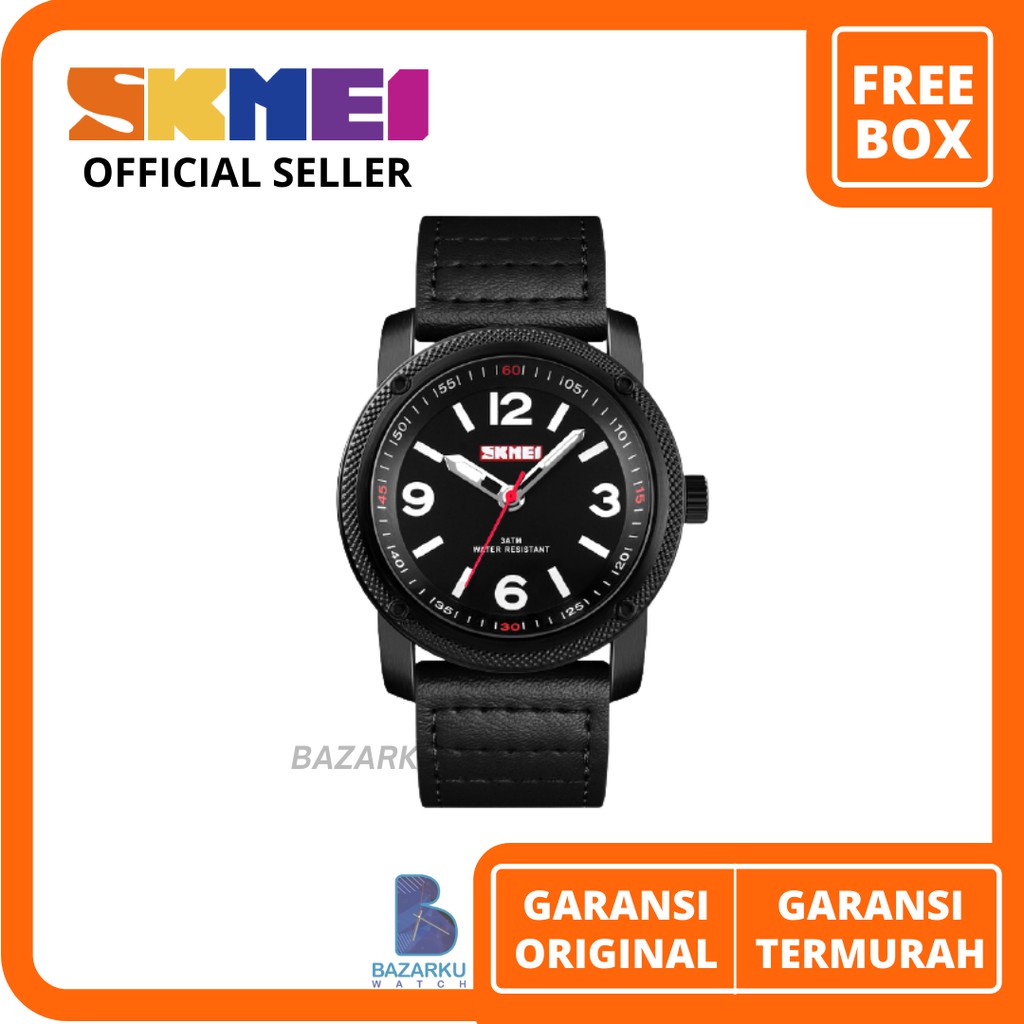 Jam Tangan Pria Skmei 1417 Jam Tangan Skmei Jam Tangan Kulit Pria Jam Tangan Cowok Modis ORIGINAL