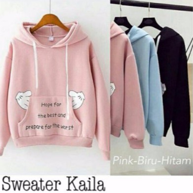 sweater hoodie wanita shopee