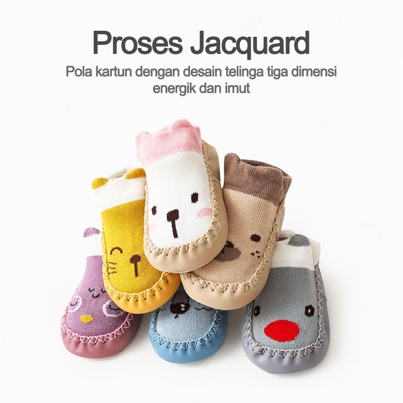 Kaos kaki anak bayi motif/Sepatu anak/Sepatu rajut bayi/Sepatu kulit/Sepatu anak balita  L95-98