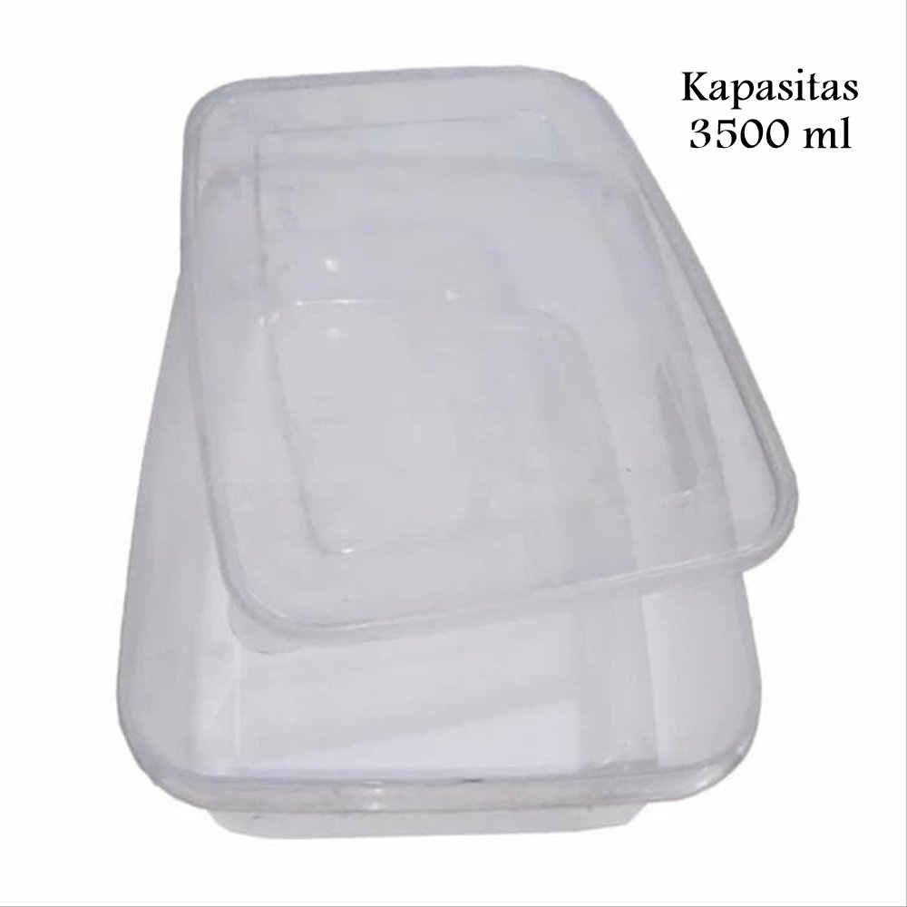 Kotak Transparan Tempat menyimpan Makanan / Wadah Plastik Container Box - 3500ml