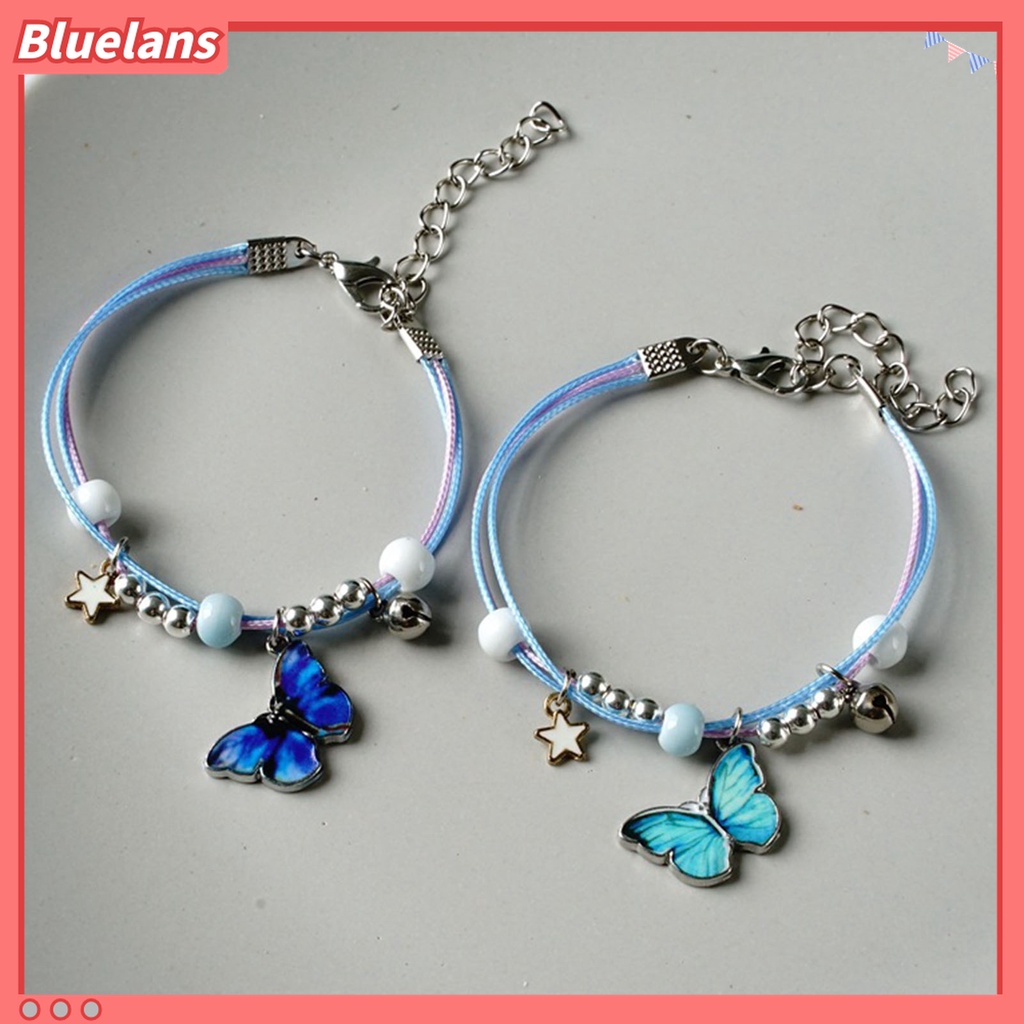 Gelang Tali Kepang Multilayer Desain Butterfly Star Bell Untuk Pria Dan Wanita