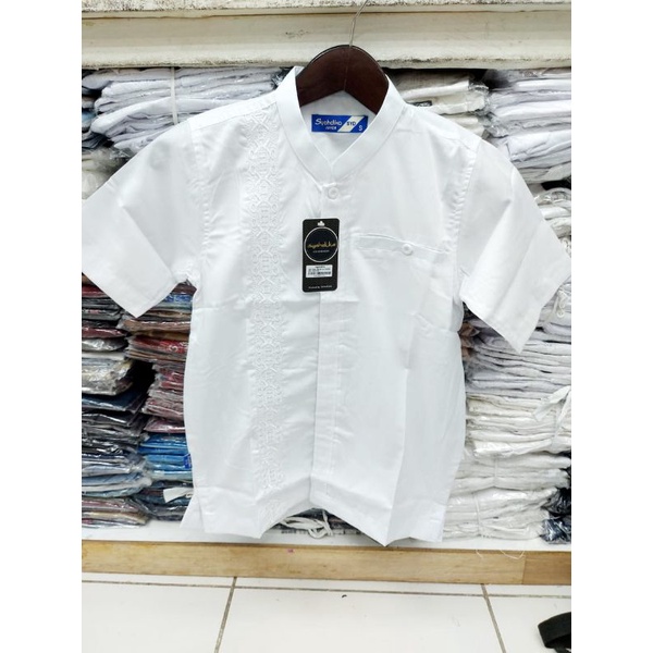 Baju Koko Putih Anak Lengan Pendek By. Syahdika