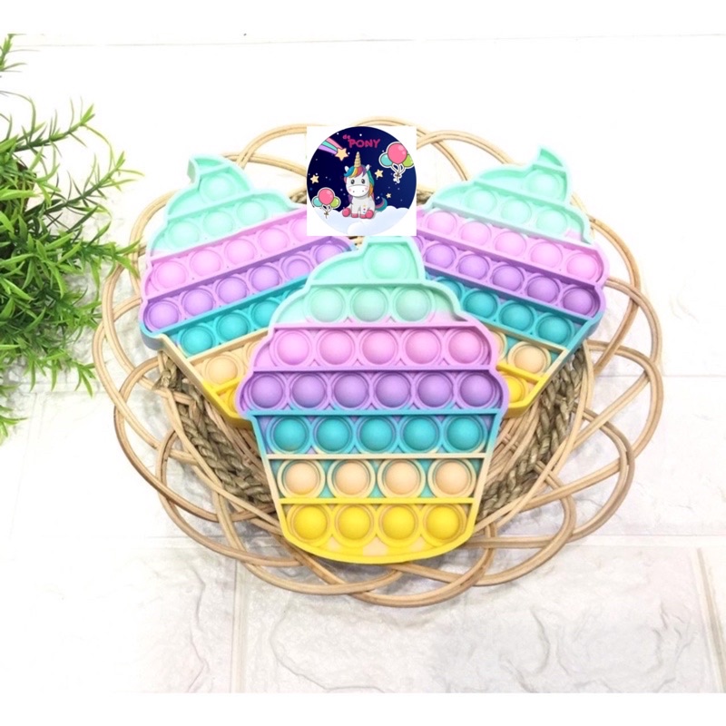 NEW POP IT/pop it fidget/viral/tiktok/mainan murah/mainan hits-Ice CreamCup Pastel