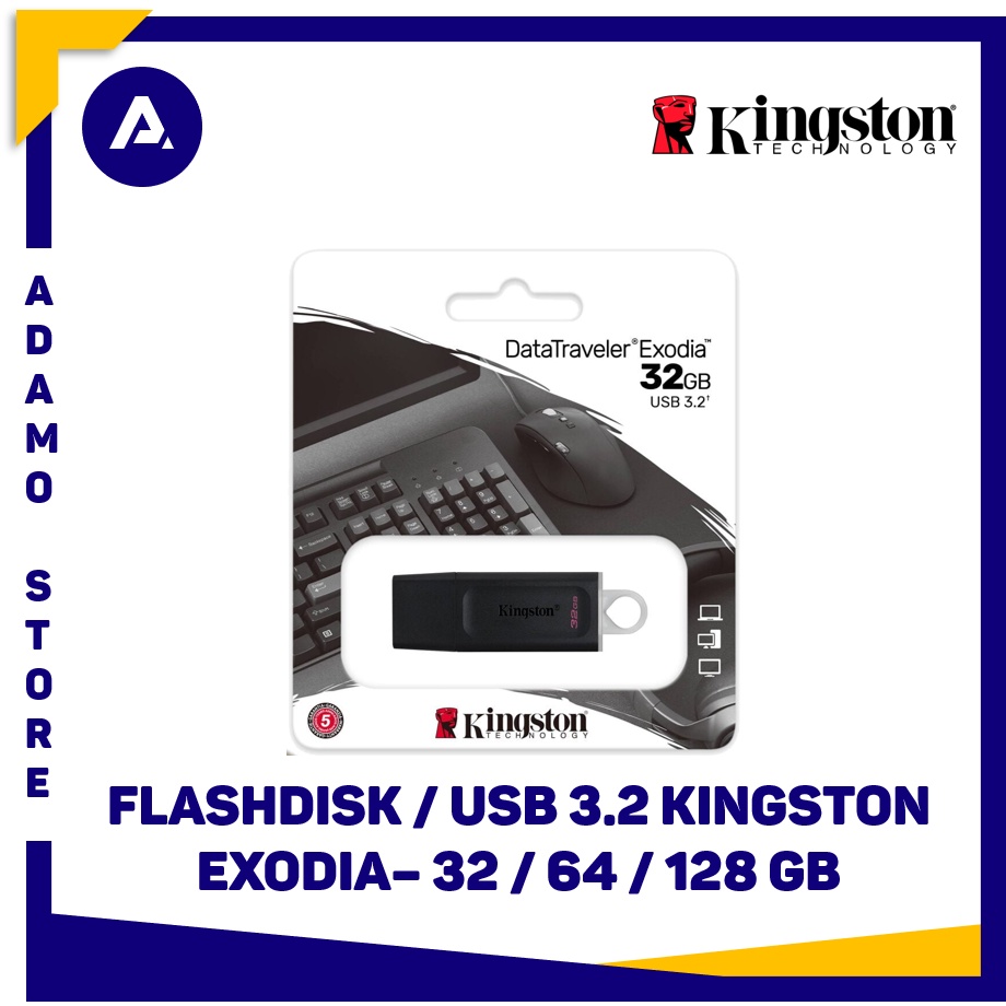 Flashdisk Kingston 32GB 64GB 128GB USB3.2 DataTraveler Exodia