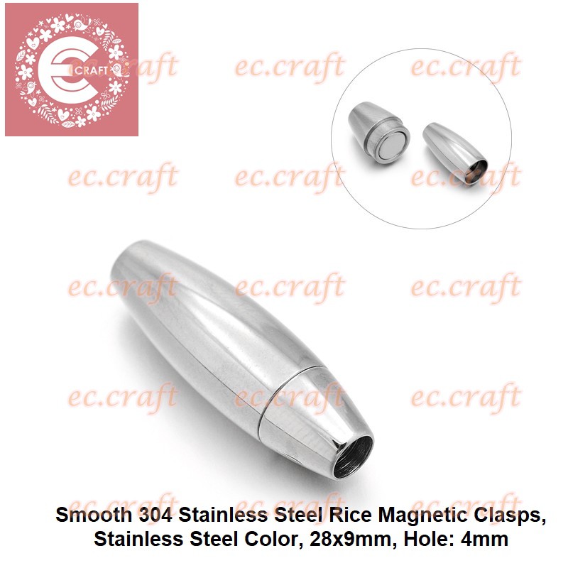 1 PC STAINLESS STEEL MAGNET CLASP 4MM BAHAN GELANG TALI KULIT