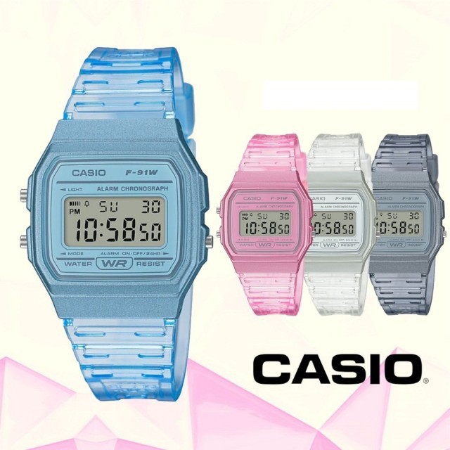 CASIO Original Digital F-91WS Series Jam Tangan Wanita - Resin