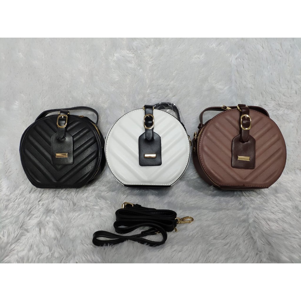 JK 496 1KG MUAT 3PCS TAS BULAT WANITA IMPORT SELEMPANG KULIT SLING BAG 496 U3716 E449 Y5049 T754 TAS SELEMPANG KOREA