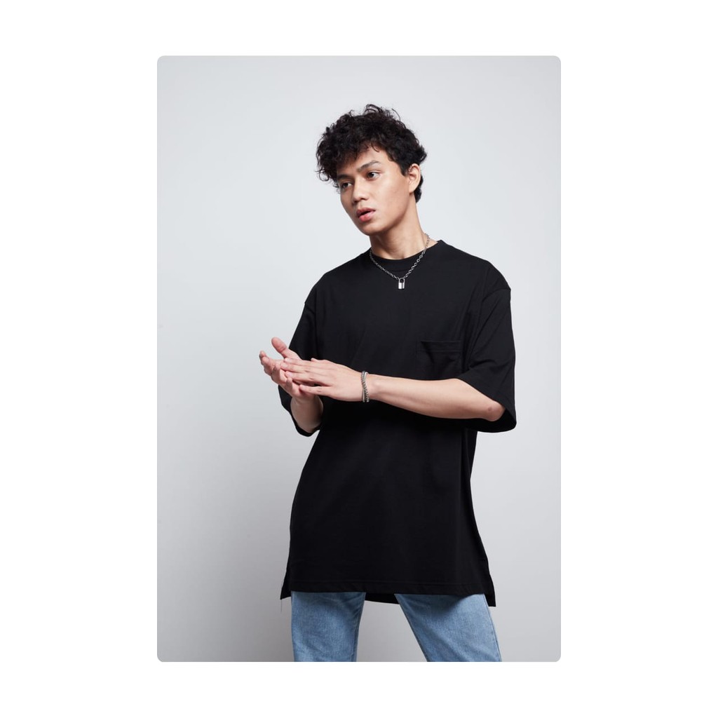Kaos Oversized Yarn & Spindle Unisex Hitam BEST SELLER YnS Tshirt Oversized Black