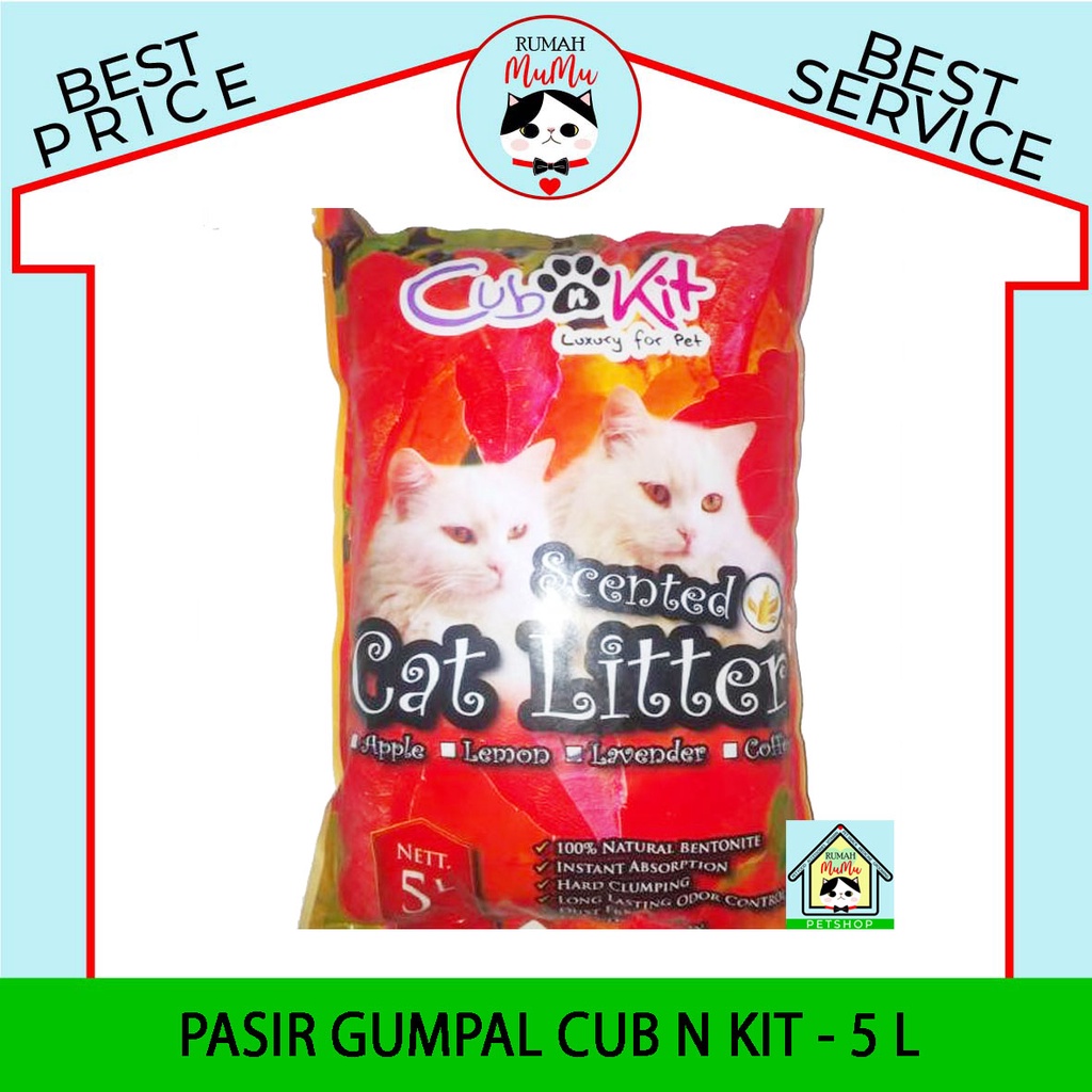 PASIR WANGI GUMPAL KUCING MERK CUB N KIT 5 LITTER KHUSUS GOJEK GRAB