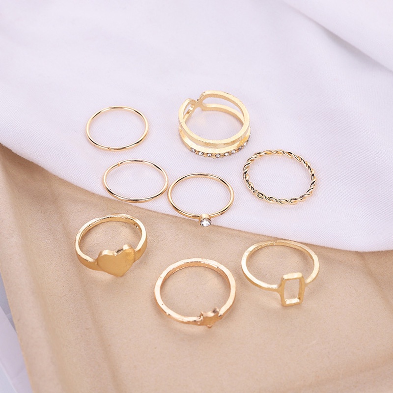 8Pcs/Set Women  Rings  Golden  Irregular Geometry  Ring