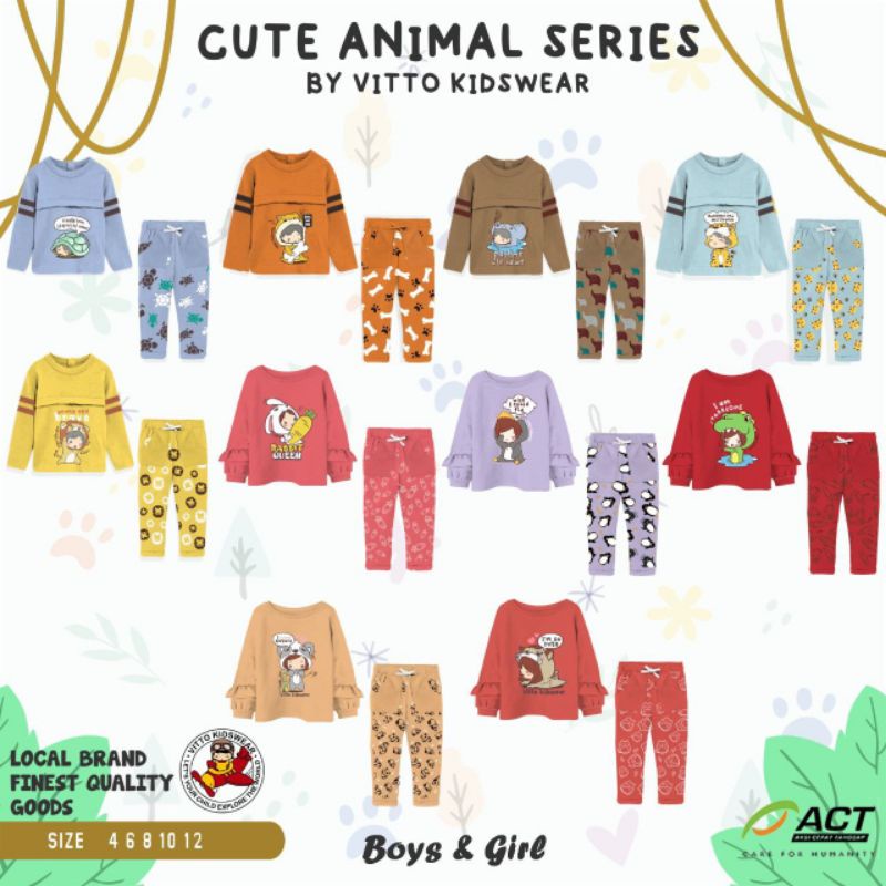 Setelan Cute Animal Series by Vitto Kidswear