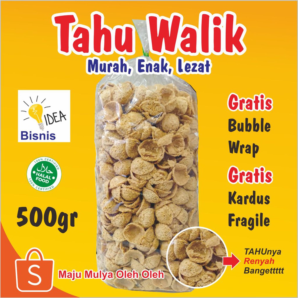 

KRIPIK TAHU WALIK 500 GRAM MURAH / TAHU MINI BULAT / KERIPIK TAHU ASIN / HOMEMADE / BANGKA /SUMEDANG