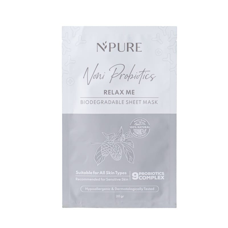 NPURE NONI PROBIOTICS RELAX ME BIODEGRADABLE SHEET MASK 20GR -GC