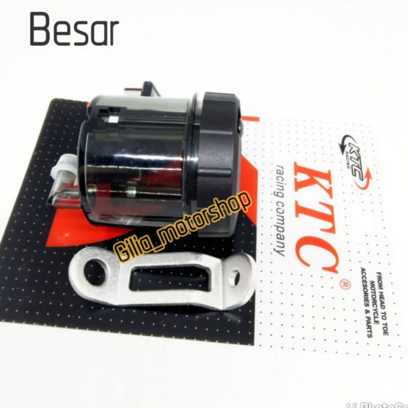 Tabung Minyak Master Rem KTC RACING plus Breket besi chrome  Tabung Master Rem Big Smoke Riben Universal