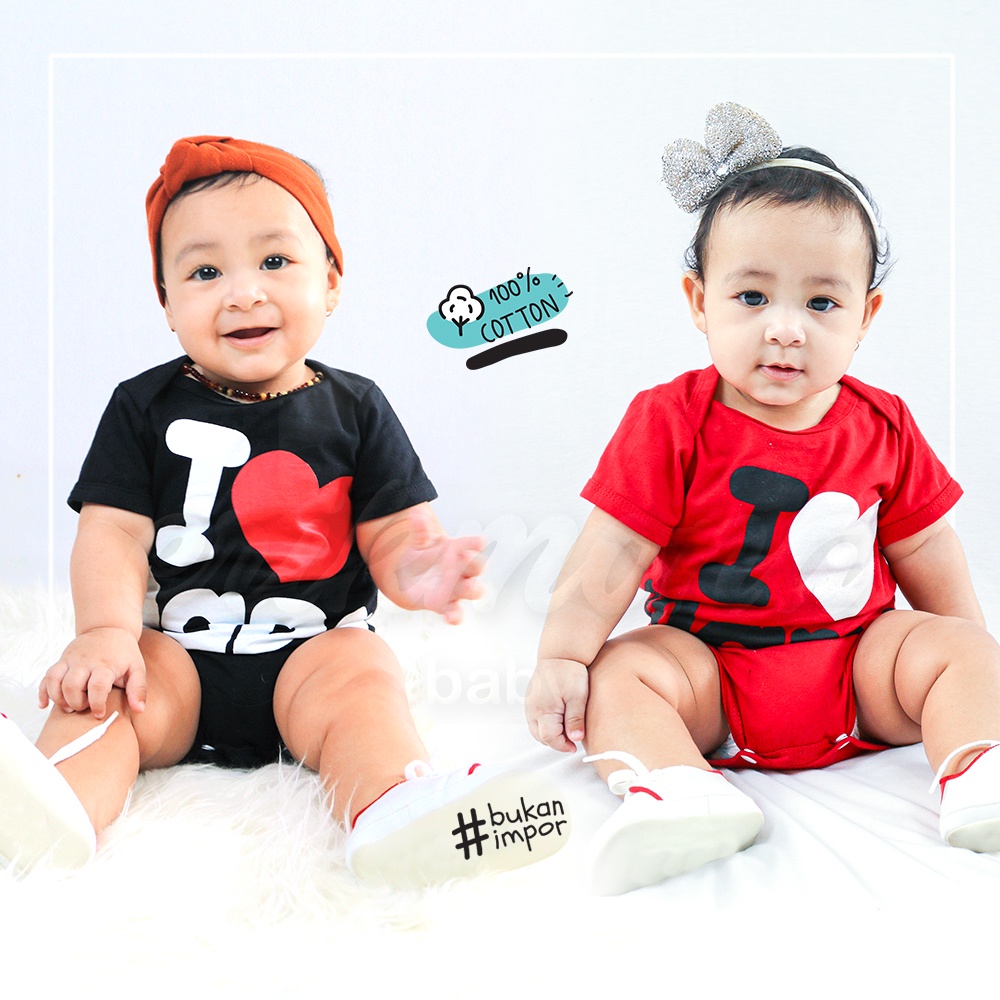 baju bayi baju anak jumper bayi mama papa merah hitam sepasang 2pc