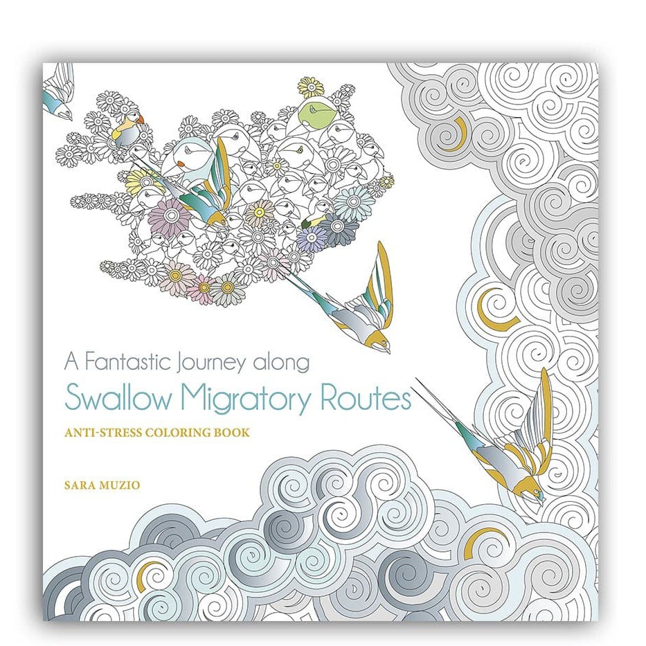 A FANTASTIC JOURNEY ALONG : SWALLOW MIGRATORY ROUTES/ COLORING BOOK ORIGINAL IMPORT BOOK LIMITED