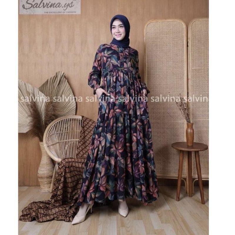 GAMIS DRESS WANITA MOTIF TERBARU SALVINA DAN BRAND LAIN