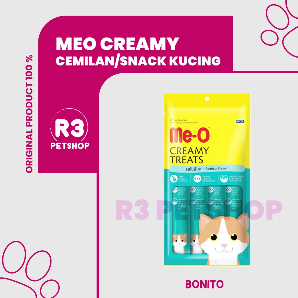 Makanan Snack Kucing MEO Creamy All Variant 60gr @1dus 12pcs