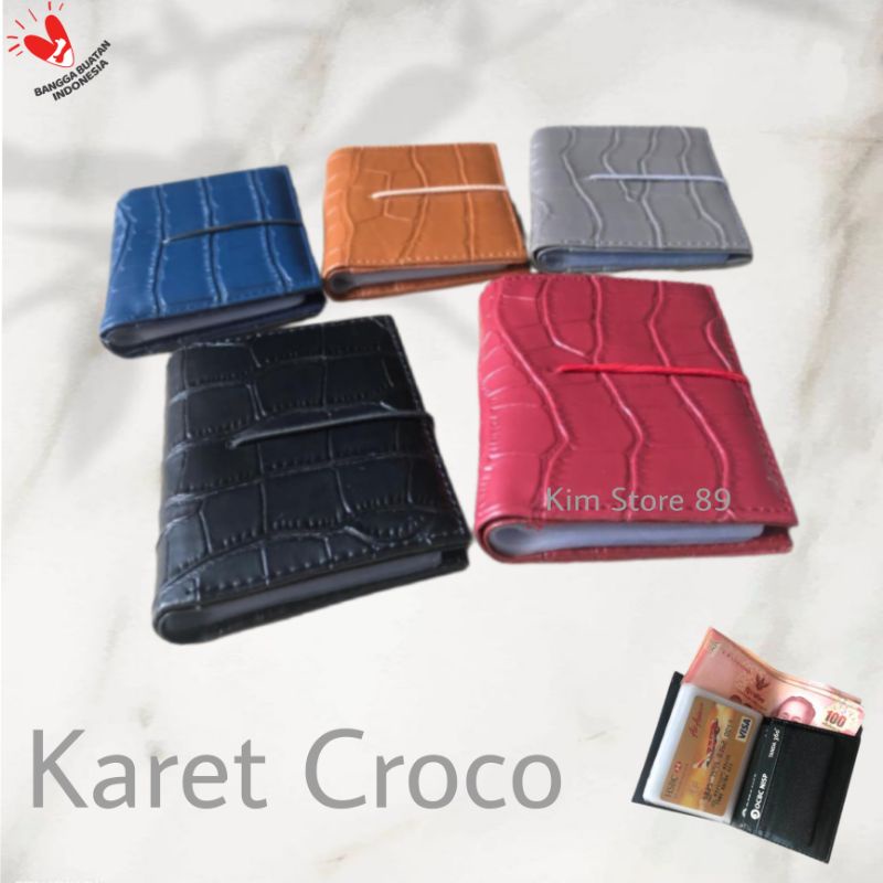 Dompet Kartu Card Holder Pria Wanita Karet Croco