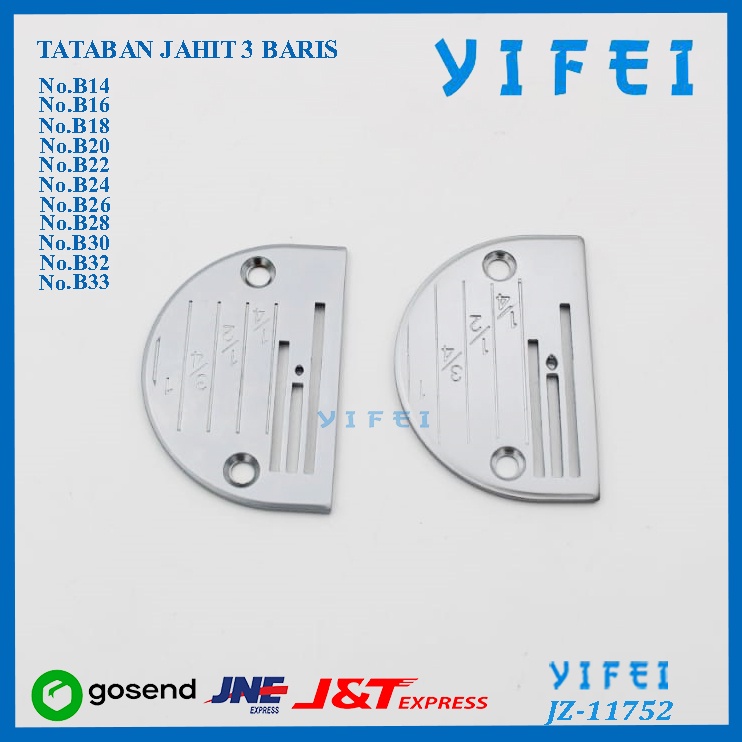 Tataban Jahit 3 Baris YIFEI-11752/Needle plate jahit 3 baris - B14 - B14