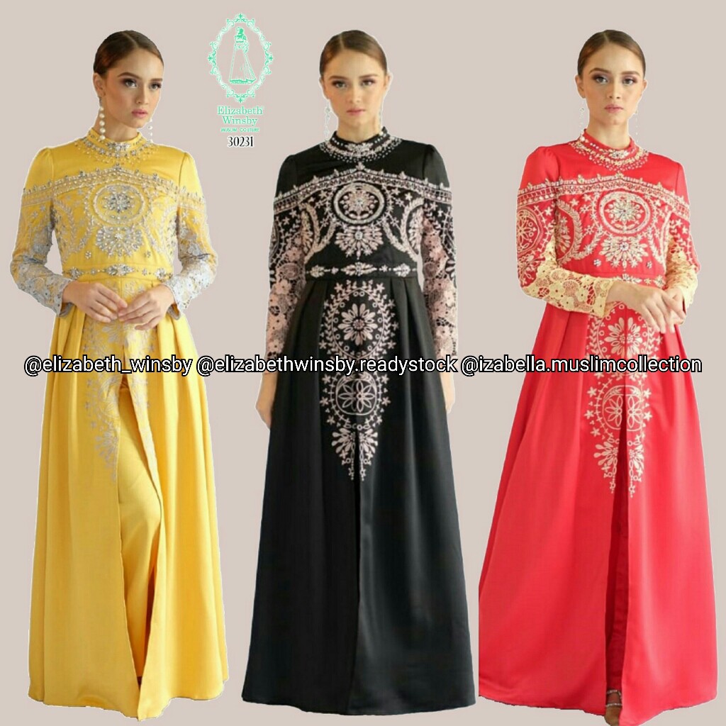 [Baju Pesta] Elizabeth Winsby Baju Fashion Muslim Gamis Pesta Muslim Dress Setelan Celana Gamis
