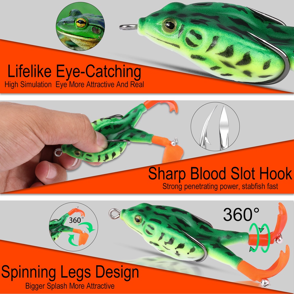 1 PC Katak Memancing Umpan Berputar Kaki 9 Cm/13G Thunder Frog Lure Baru Lembut Umpan Umpan Thunder