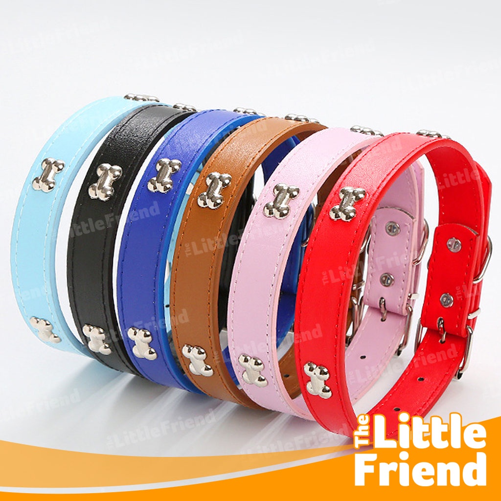 Kalung Collar Anjing Kucing Kecil Sedang Puppy Kitten Kulit Sintetis