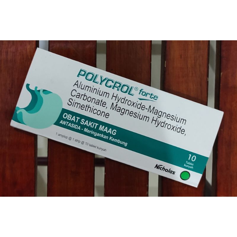 Polycrol 10 Tablet Kunyah / Obat Maag / Asam Lambung / Perut Kembung