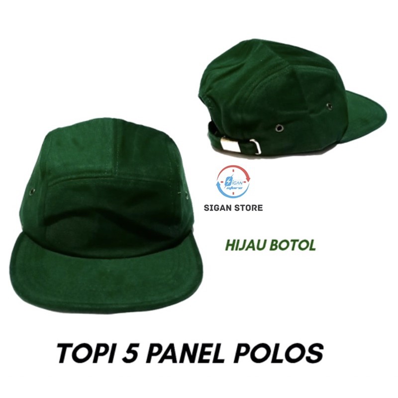 Topi 5 Panel Polos Bahan Rapel Premium Distro