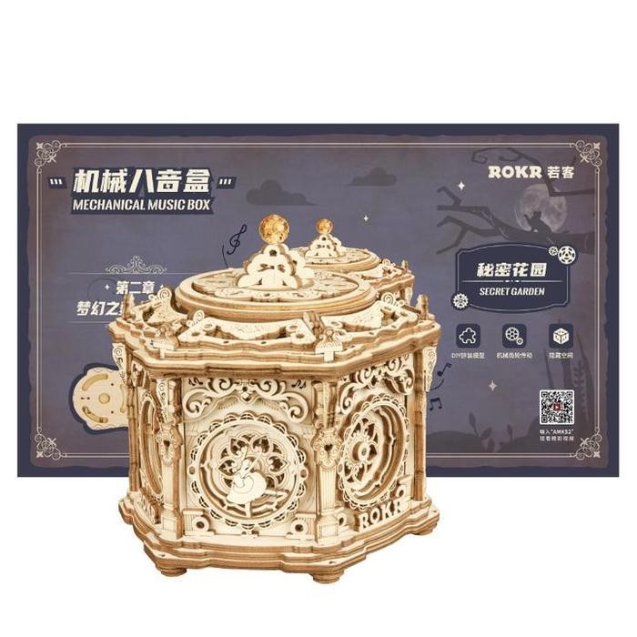 ROLIFE Robotime Secret Garden Diy Mechanical Music Box Amk52
