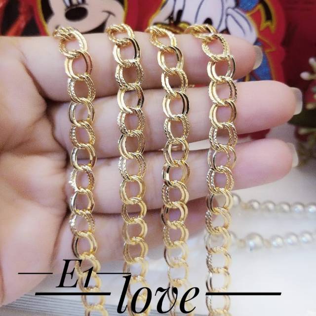 TERMURAH Set Perhiasan Lapis Emas Gelang Rantai 1 Pcs Xuping Gold XP0181 Titanium Mewah Modis Cantik