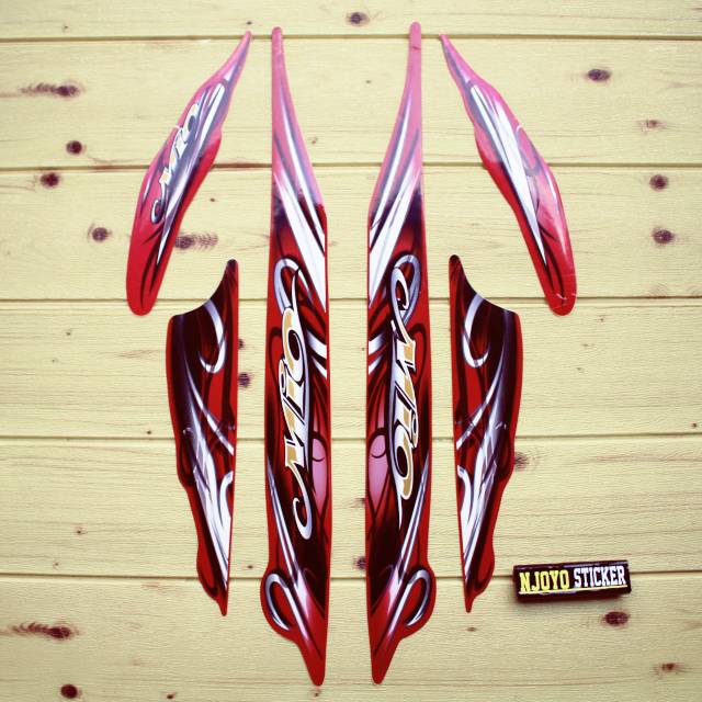 STRIPING STIKER  MIO 2010 MERAH