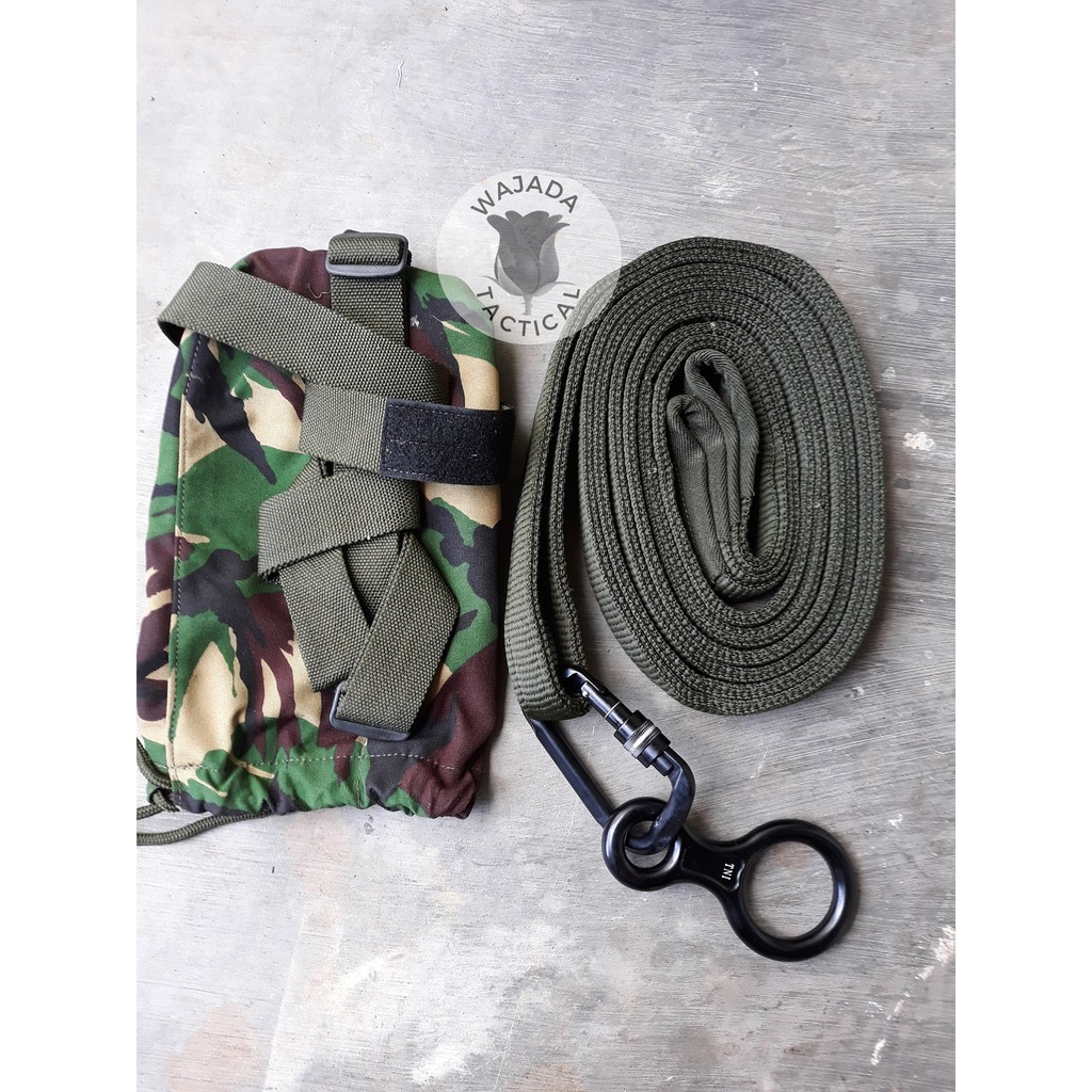 Webbing Carabiner Delta Screw Figure Einght Jatah TNI Carabiner  Panjat Tebing Tali Webbing