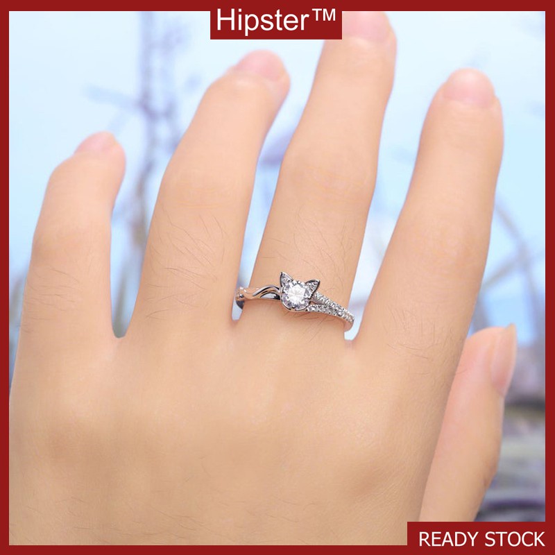 Cincin Moissanite Inlaid Untuk Wanita