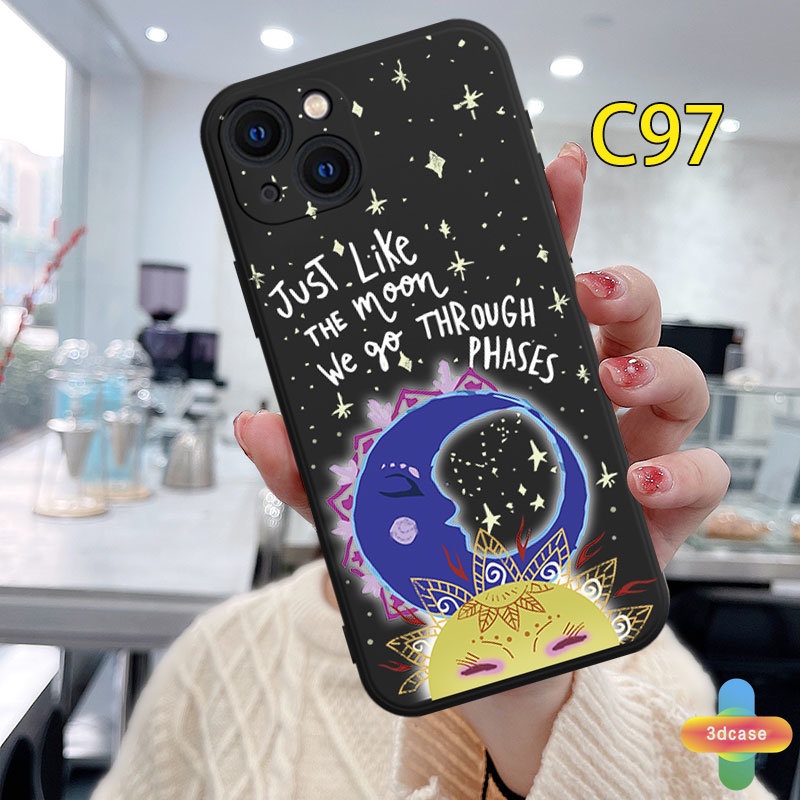 Soft Case Compatible For IPhone 7 Plus 11 6 6S 8 Plus XR 11 12 13 PRO MAX 11 12 13 mini X XS MAX Se 2020 6SPlus 7Plus 6Plus 8Plus XSMAX A54 A15 A16 A9 A5 A7 A5S Y12 Y20 Cute Moon Pattern Anti-fall Case