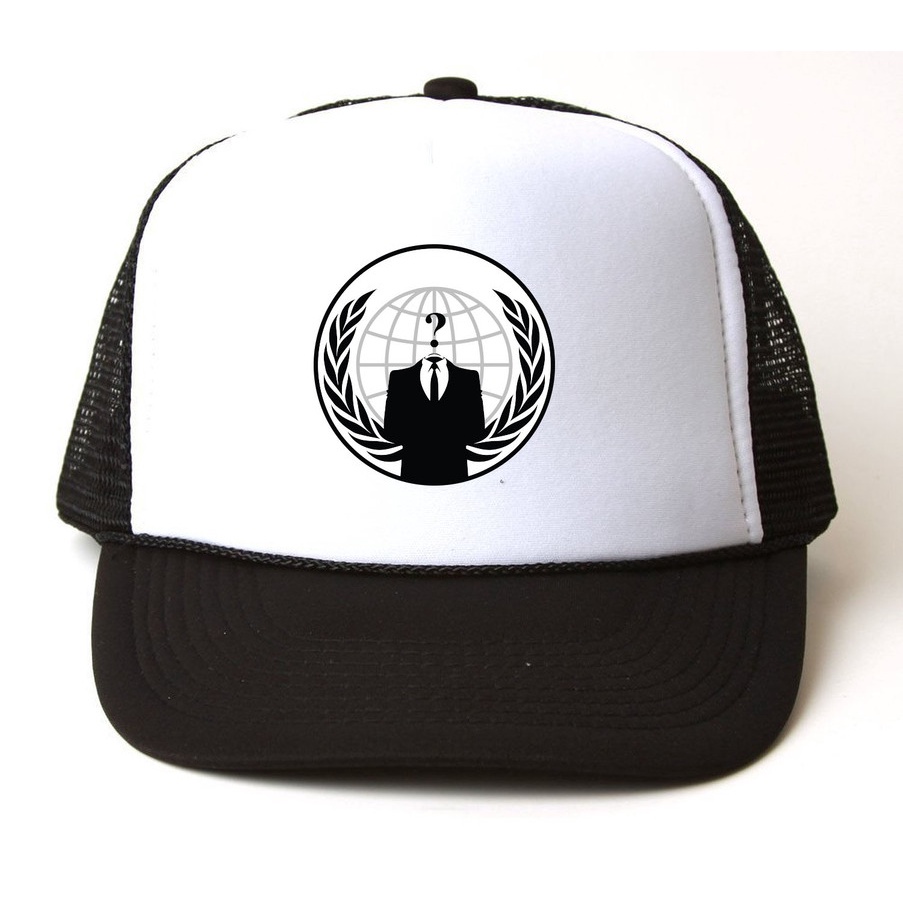 Topi Trucker Anonymous Hacker Logo