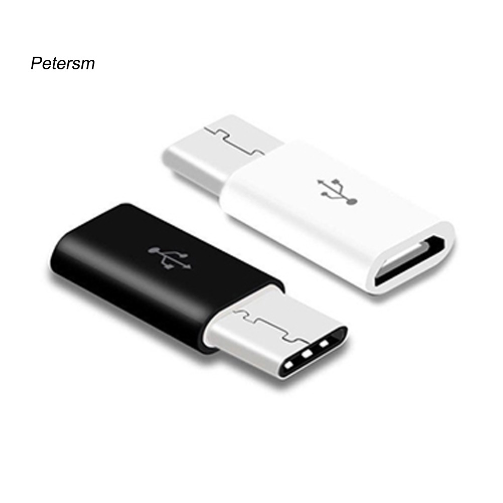 (Pt) 2pcs Adapter Konverter Data Micro Usb 2.0 5pin Female Ke Usb Tipe C 3.1 Male