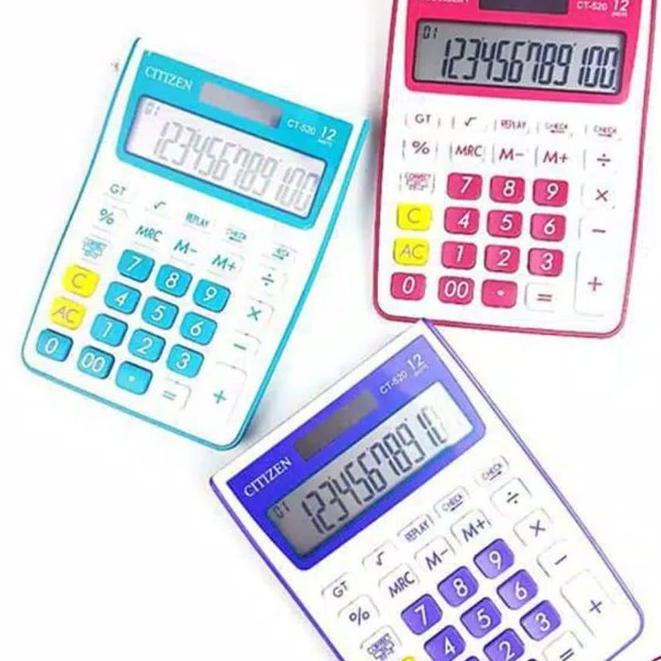 

[KODE WPBZU] KALKULATOR CITIZEN CT - 520 WARNA 12 DIGIT CHECK CORRECT MANIS COLOUR CALCULATOR