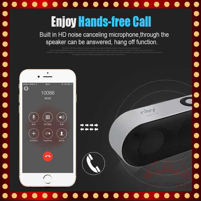 Portable Bluetooth Speaker dengan Port USB Micro SD Slot