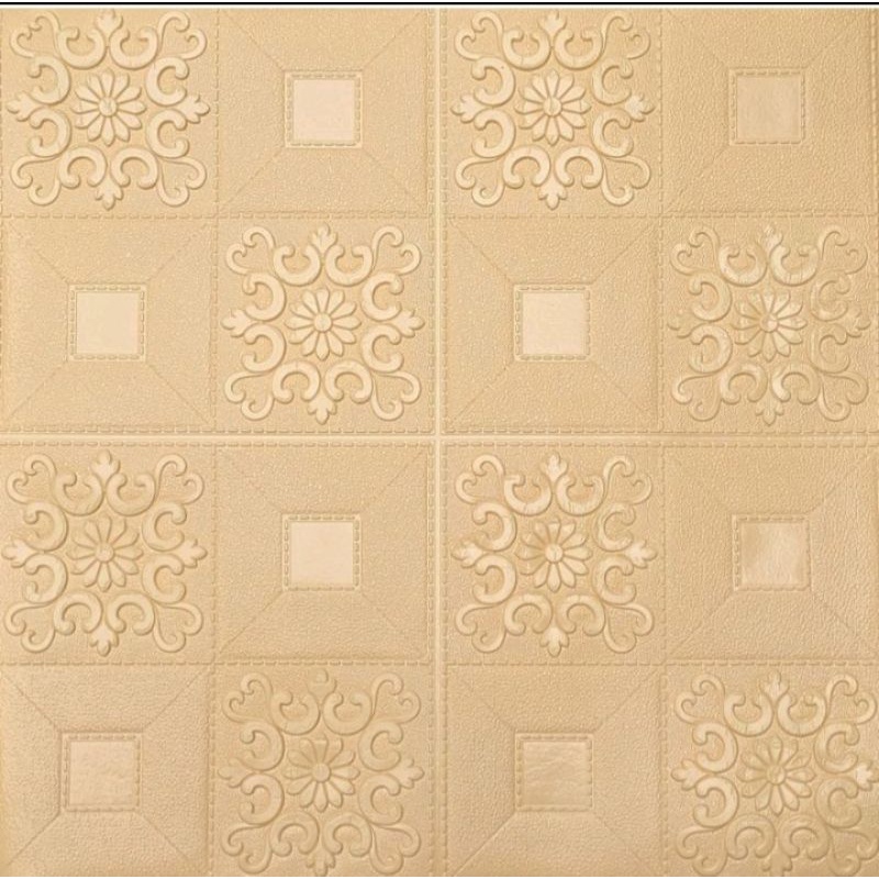 WALLPAPER 3D MOTIF BATIK CLASIC 70X70CM TEBAL 3MM-BATIK CREAM POLOS