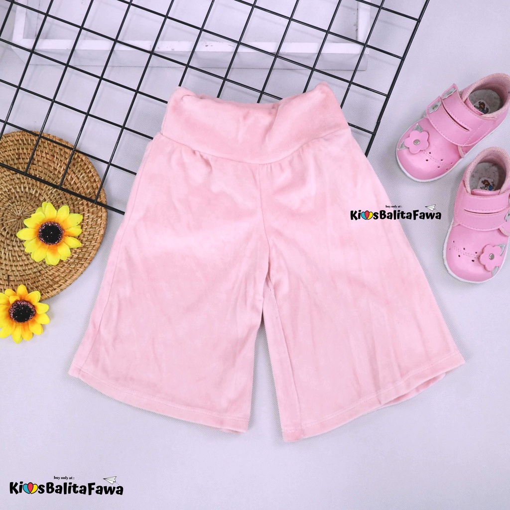 Kulot Cindy uk 1-4 Tahun / Celana Pendek Bludru Satin 3per4 Pants Kulot Anak Perempuan Bawahan Polos Harian