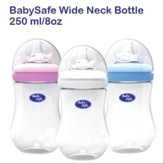 Baby Safe Wide Neck Bottle 250ml Botol Susu Bayi Wideneck Babysafe Botiol Dot Feeding Bottle