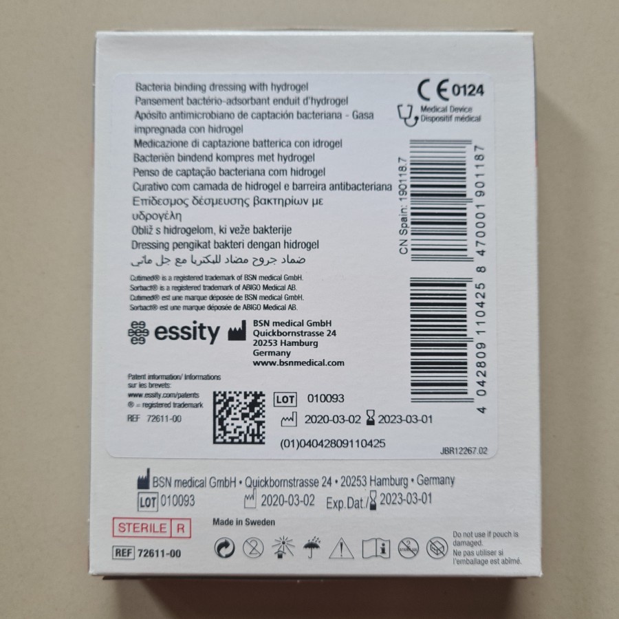 Cutimed Sorbact Gel 7.5cmx7.5cm / Plester Luka Gel BSN