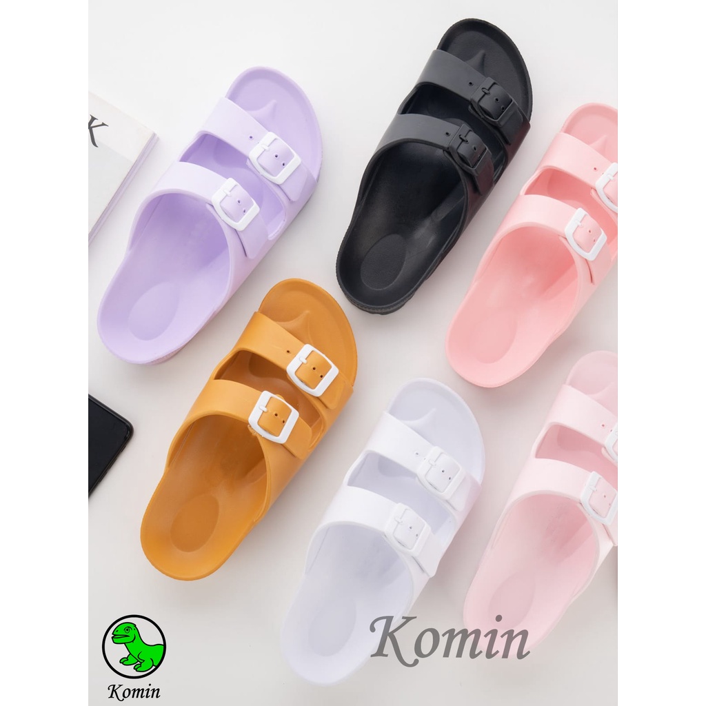 Sandal Wanita Slop Sendal Cewek Kekinian Korean Sandal Cewe Fashionable Model Dua Strap Terbaru Anti Slip Murah