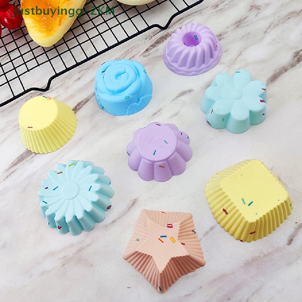 Cetakan Kue Cupcake Muffin Bahan Silikon Reusable Untuk Alat Dapur