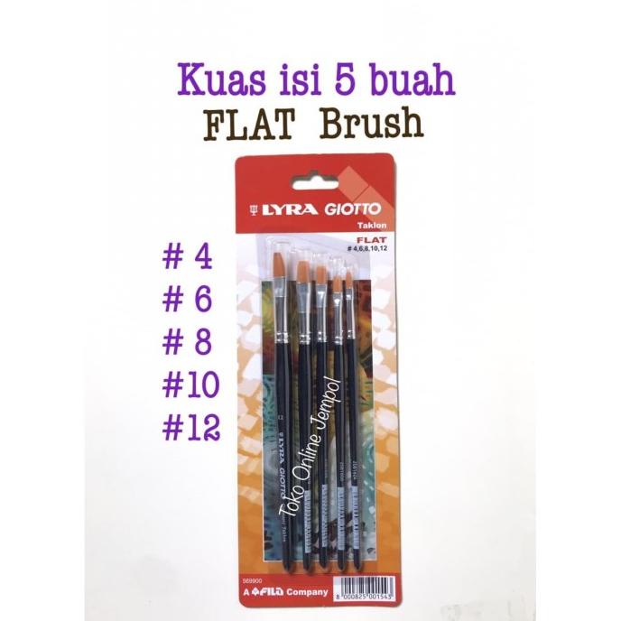 

Flat Brush Isi 5 Kuas Plat Set Lyra Giotto 569900 Taklon Art Atk0956Ly