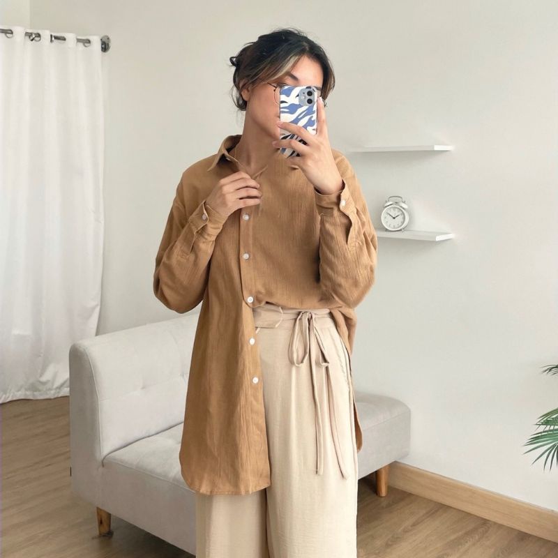 Anna Shirt - Kemeja Oversize Linen Wanita