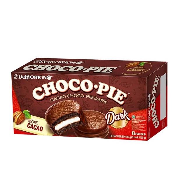 

DELFIORIONT CHOCO PIE CACAO CHOCO PIE DARK 180 GR / KUE PIE DENGAN DARK COKELAT